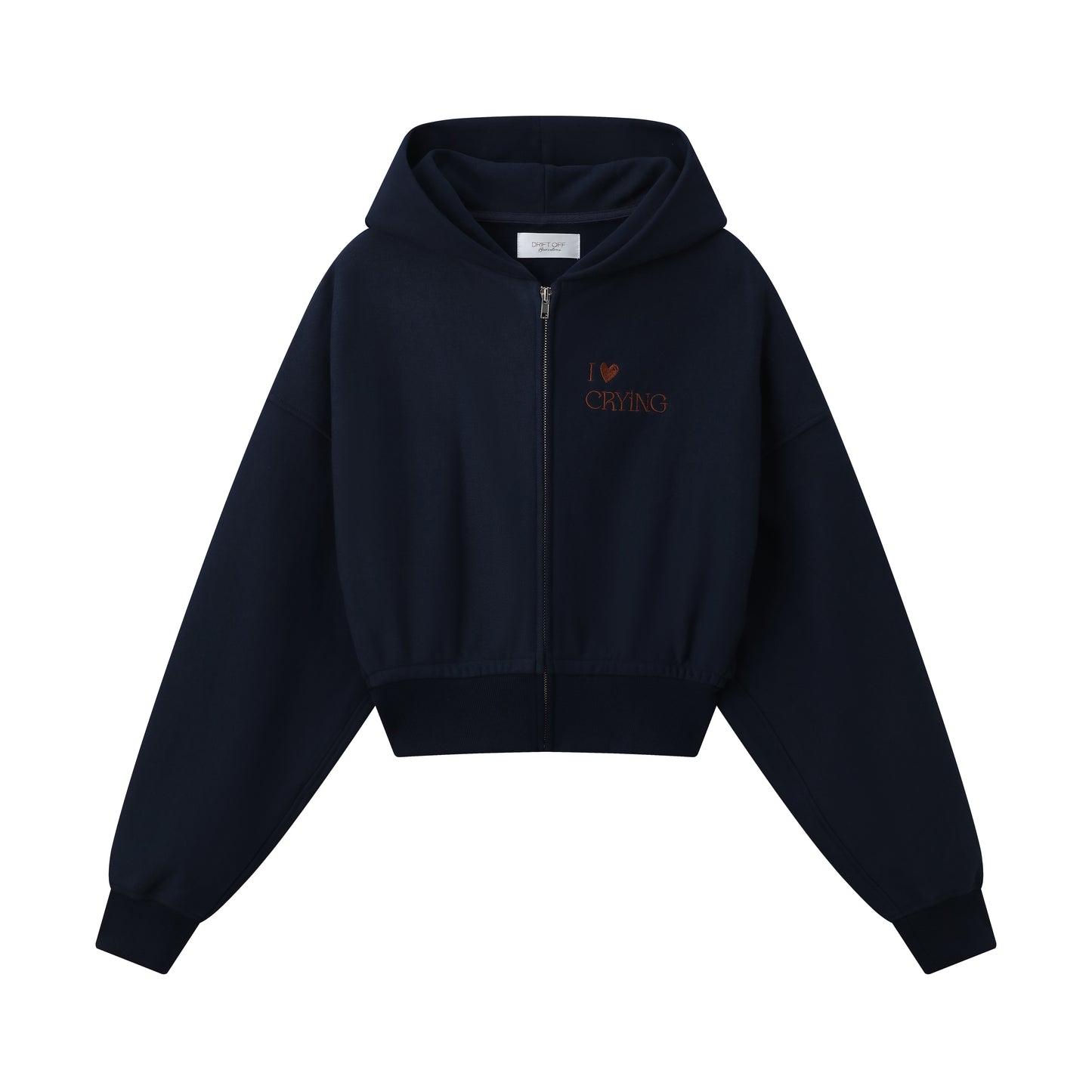 Sweat à capuche court Crybaby bleu marine