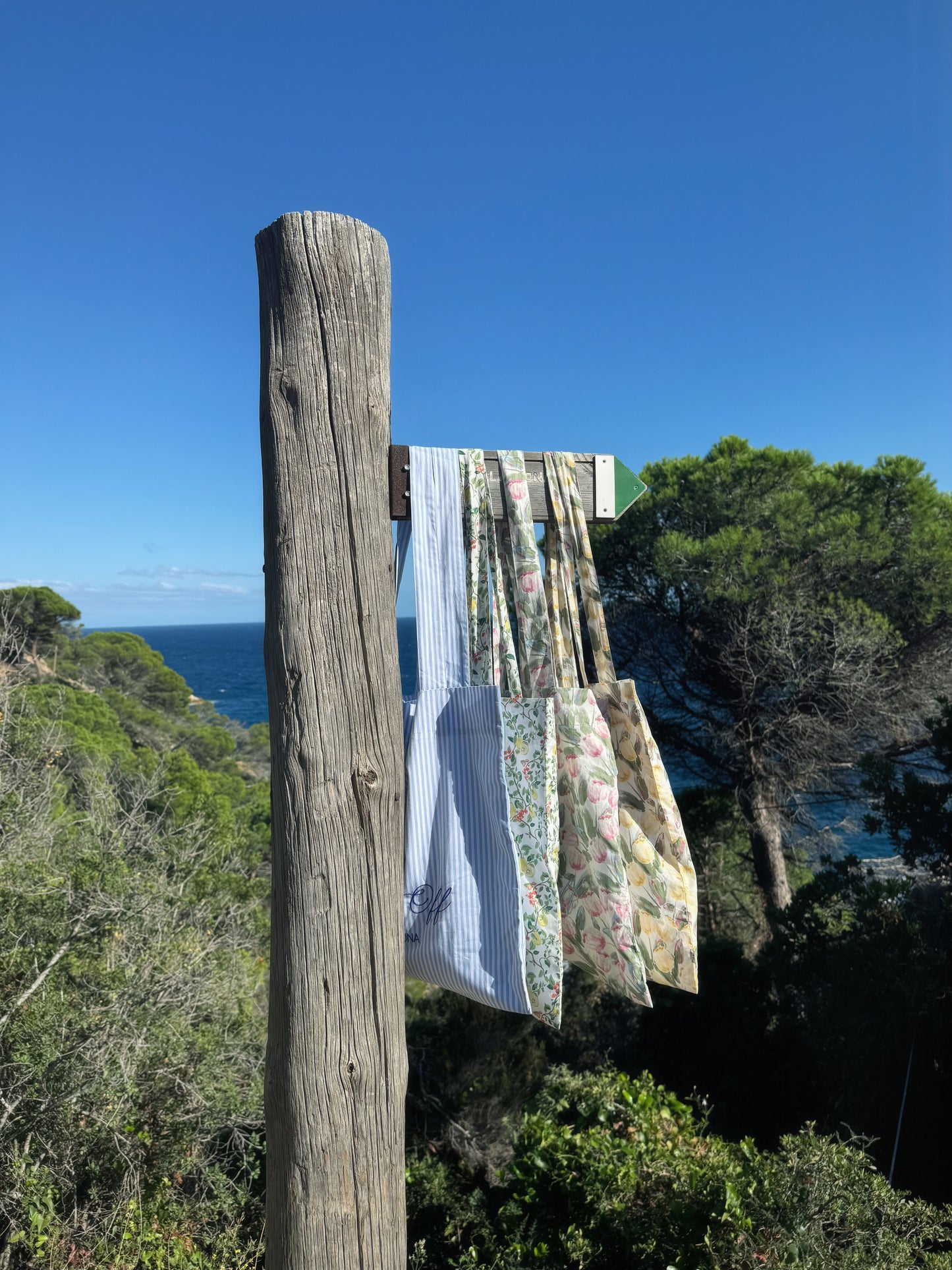 Bolso de algodón 100% con estampado de Limón y coletero a juego