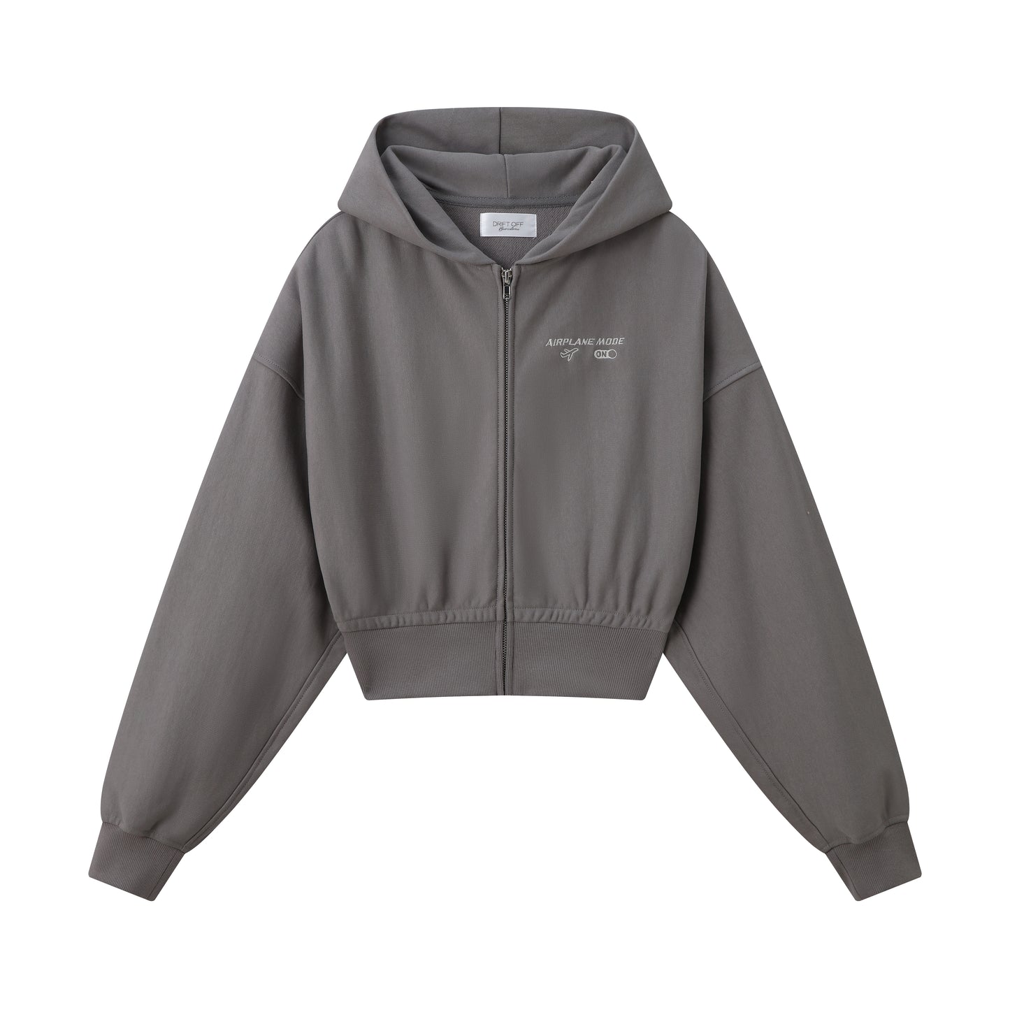 Sudadera Corta con Capucha y diseño "Cabin" en color Carbón