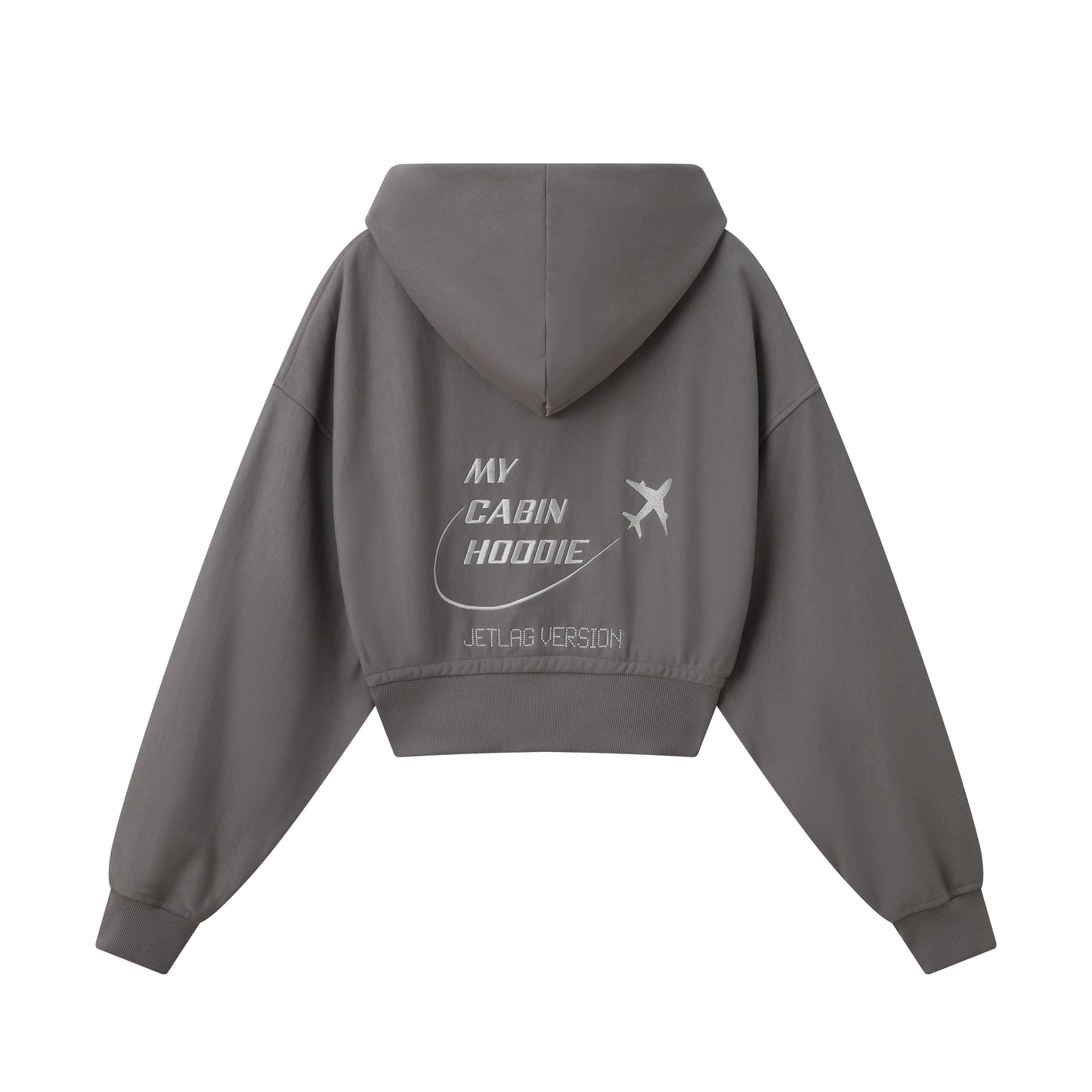 Sudadera Corta con Capucha y diseño "Cabin" en color Carbón