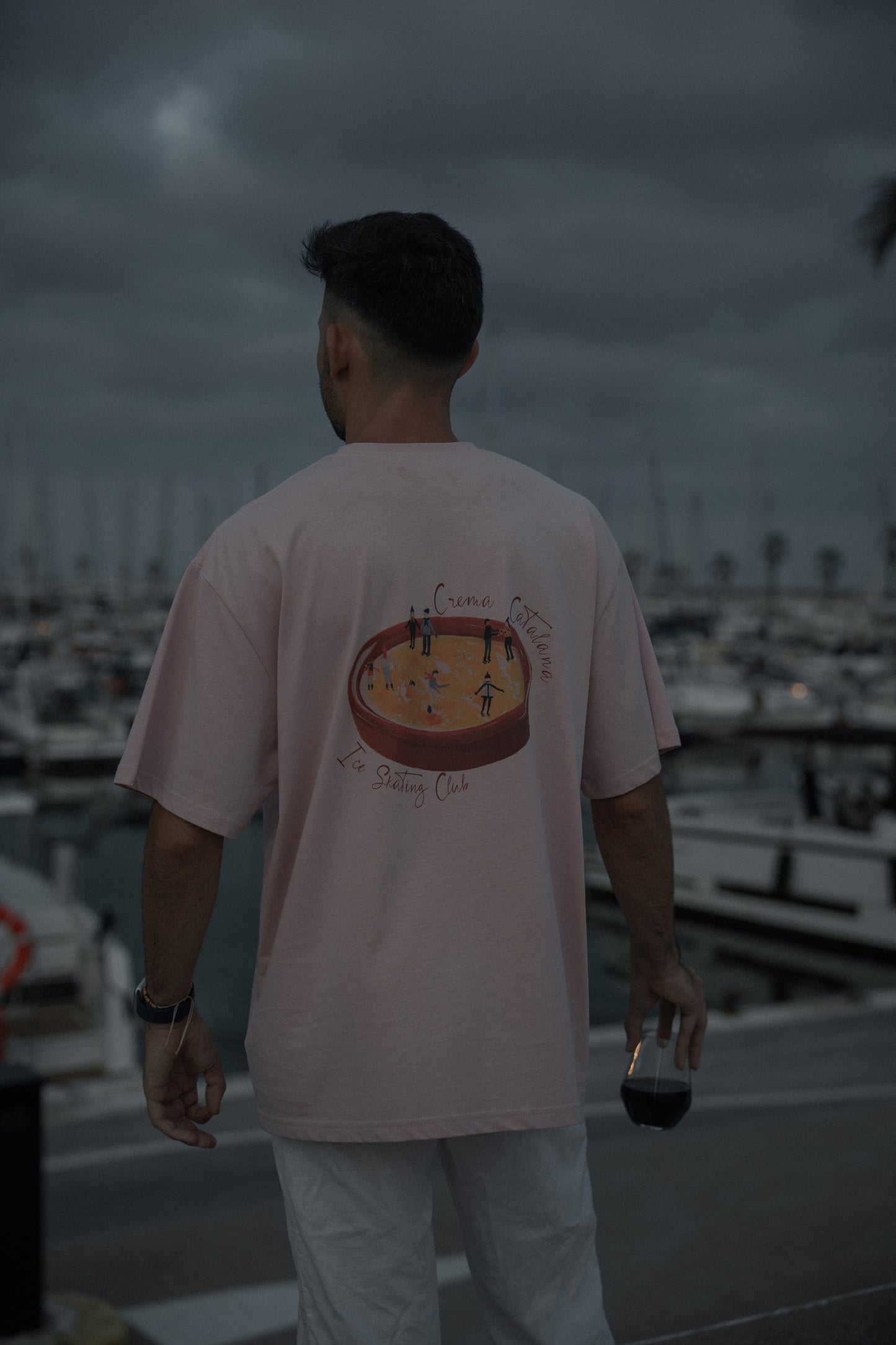 Camiseta de patinaje sobre hielo en Crema Catalana de color Rosa
