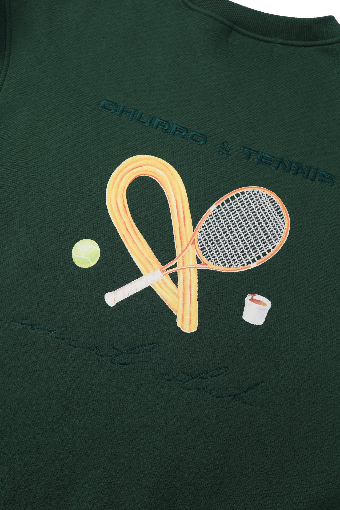 Sudadera Churro y Tenis en color Verde Oscuro