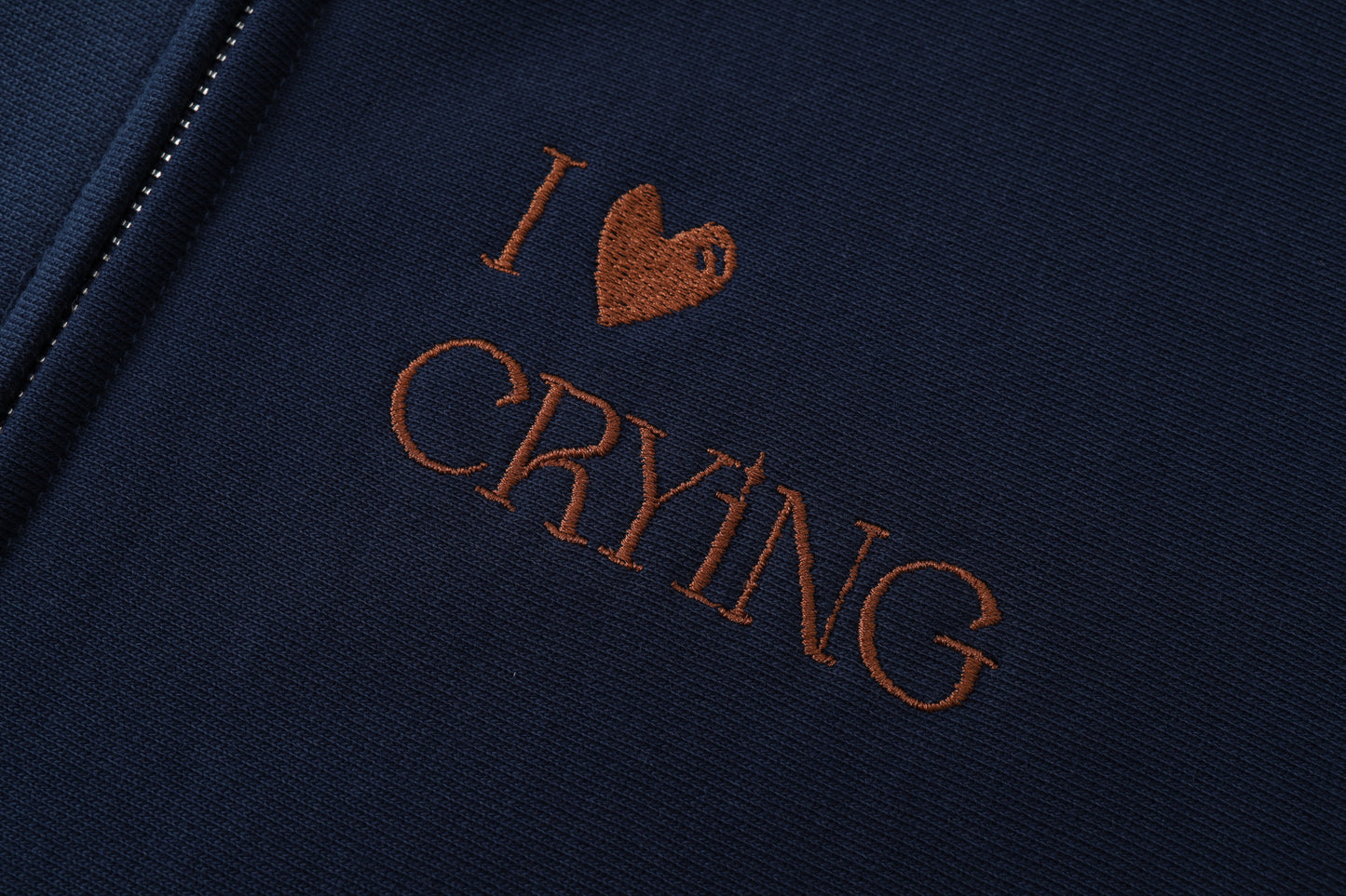 Sweat à capuche court Crybaby bleu marine
