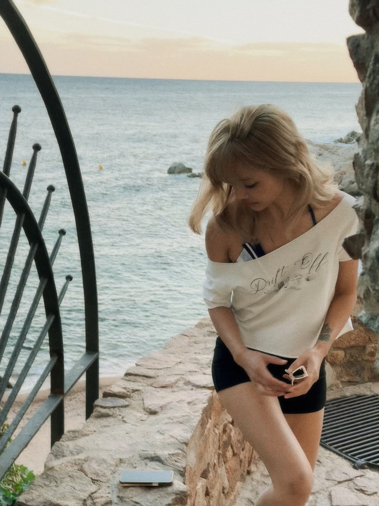 Top de bikini con hombros descubiertos en Blanco