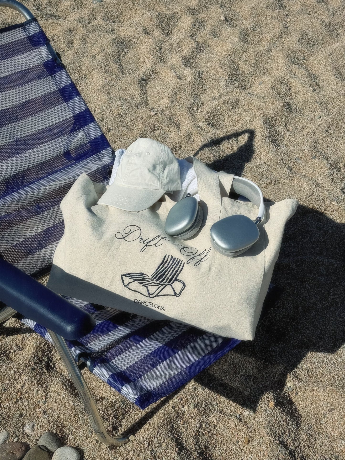 Bolso de playa con bordado Azul marino