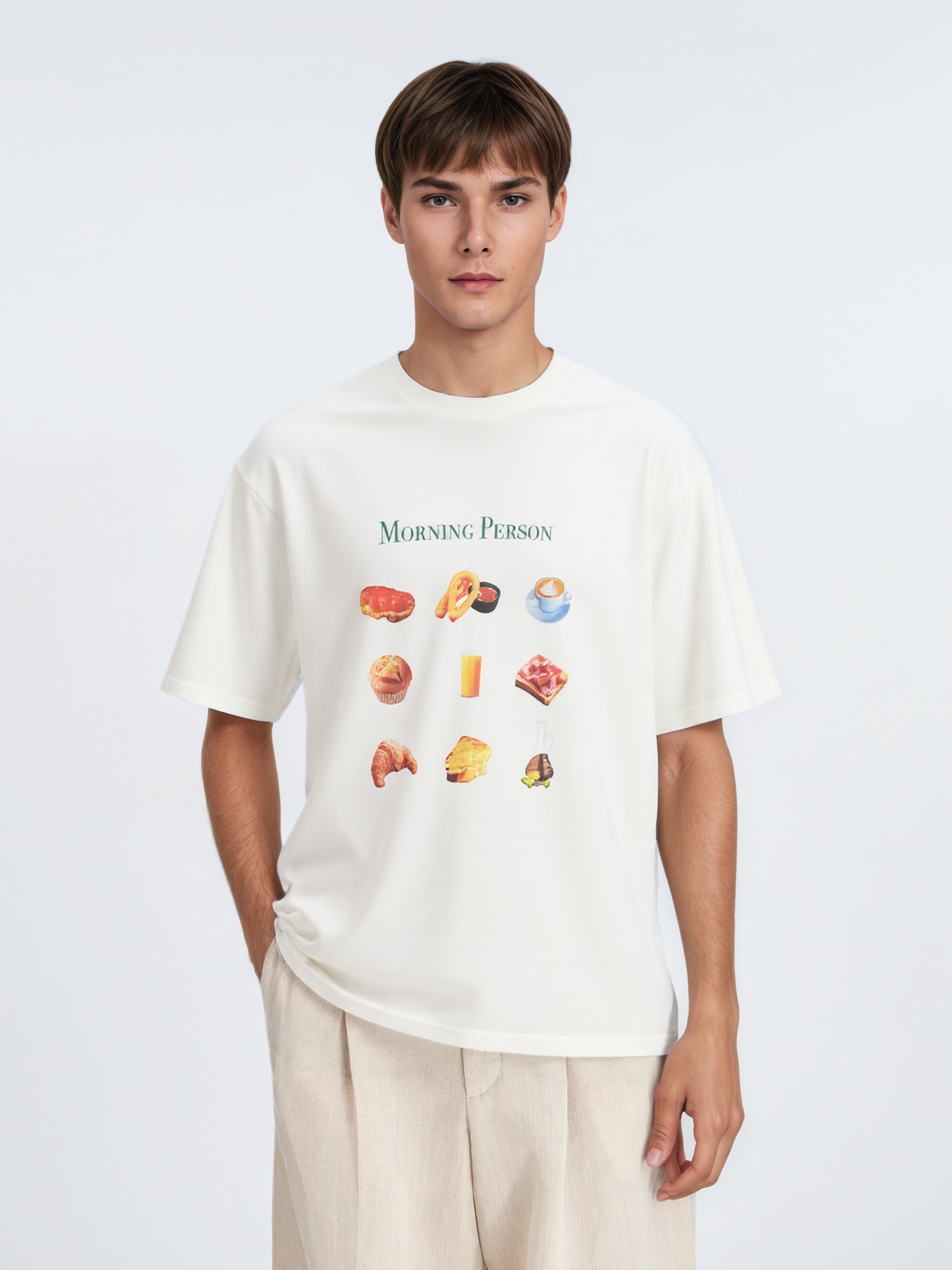 Camiseta "Morning Person" color Blanco