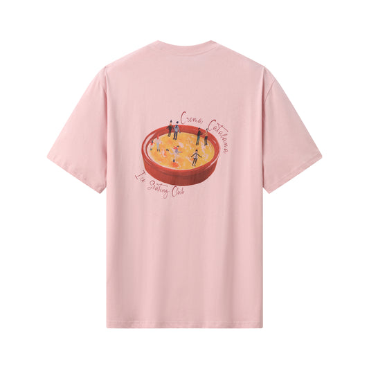 Camiseta de patinaje sobre hielo en Crema Catalana de color Rosa
