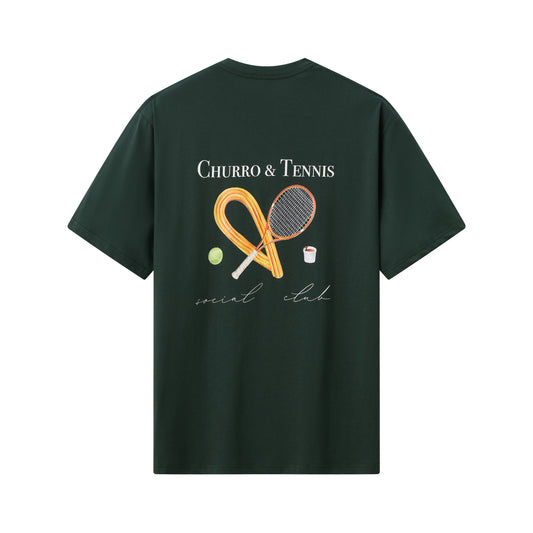 Camiseta Churro y Tenis Club en color Verde oscuro